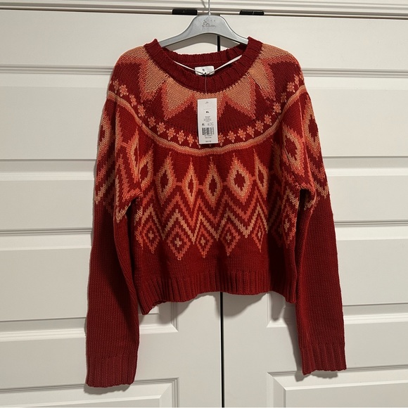 True Craft Sweaters - NEW WITH DEFECT True Craft Rustic Red Intarsia Sweater Size XL
